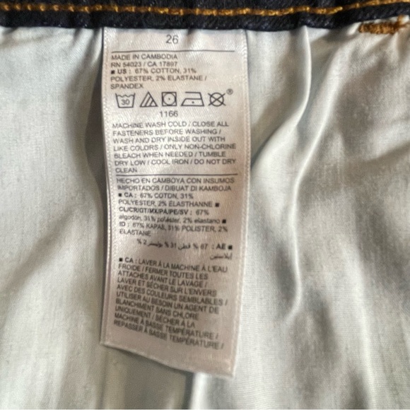 Old Navy Mid Rise Dark/Medium Wash Slim Straight Leg Denim Jeans Women’s Size 26 - Picture 8 of 8